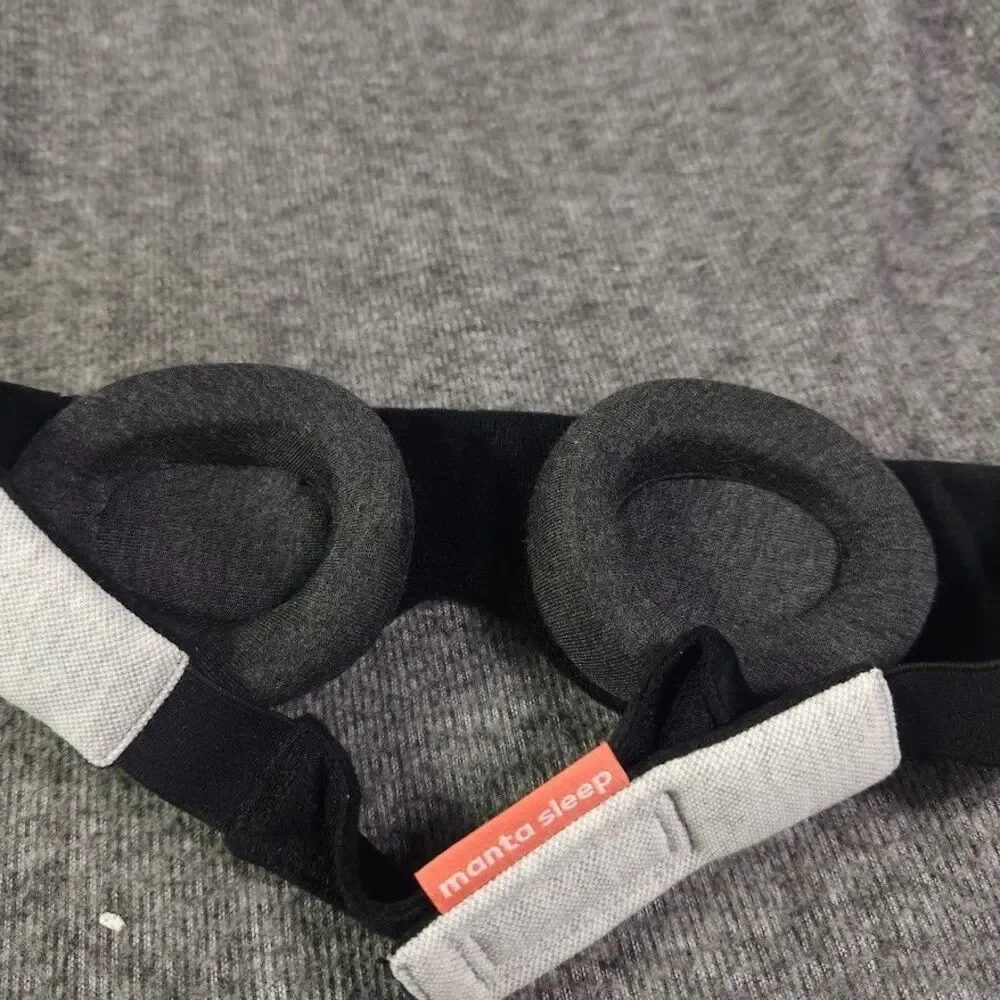 Manta Sleep Mask Light Blocking Eye Cups Gray Adjustable Soft